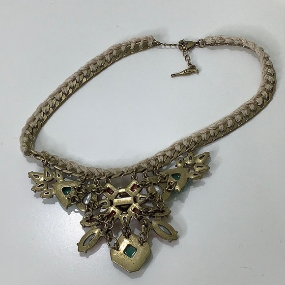 Chloe + Isabel multi color stones and crystals rope trim necklace SZ 16-18 EUC - Picture 11 of 13